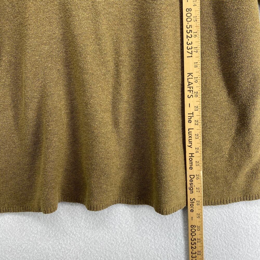 EILEEN FISHER Sweater S Organic Cotton Tunic V-Neck 3/4 Sleeve Oversized Green - Picture 9 of 10